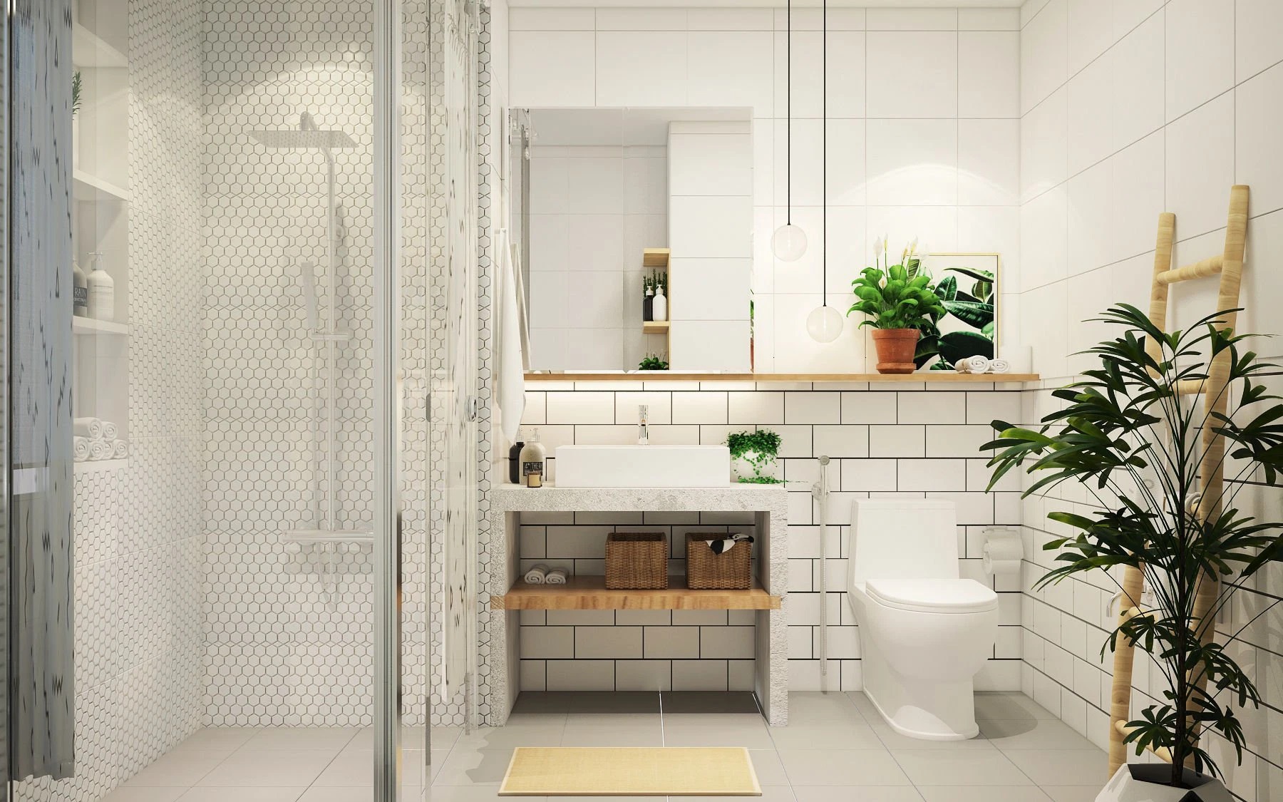 Thiết kế nhà Cần Thơ thiết kế công năng phòng tắm tiện nghi