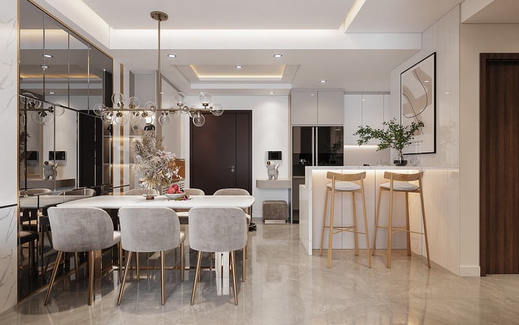 Thiết kế mở rộng không gian nhà bếp + phòng ăn